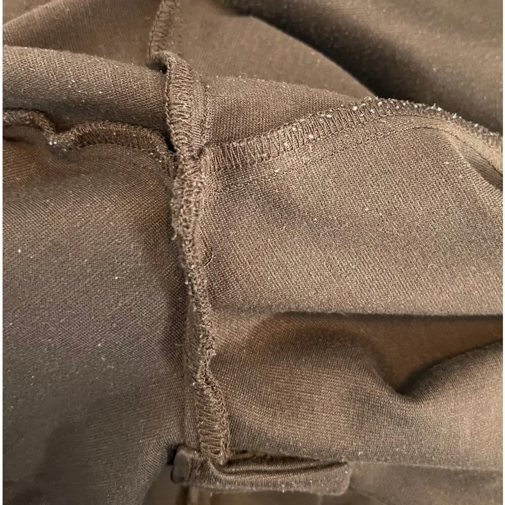Michael Kors Pants Womens Sz 14 Brown Stretch Ponte Knit Skinny Ankle Logo